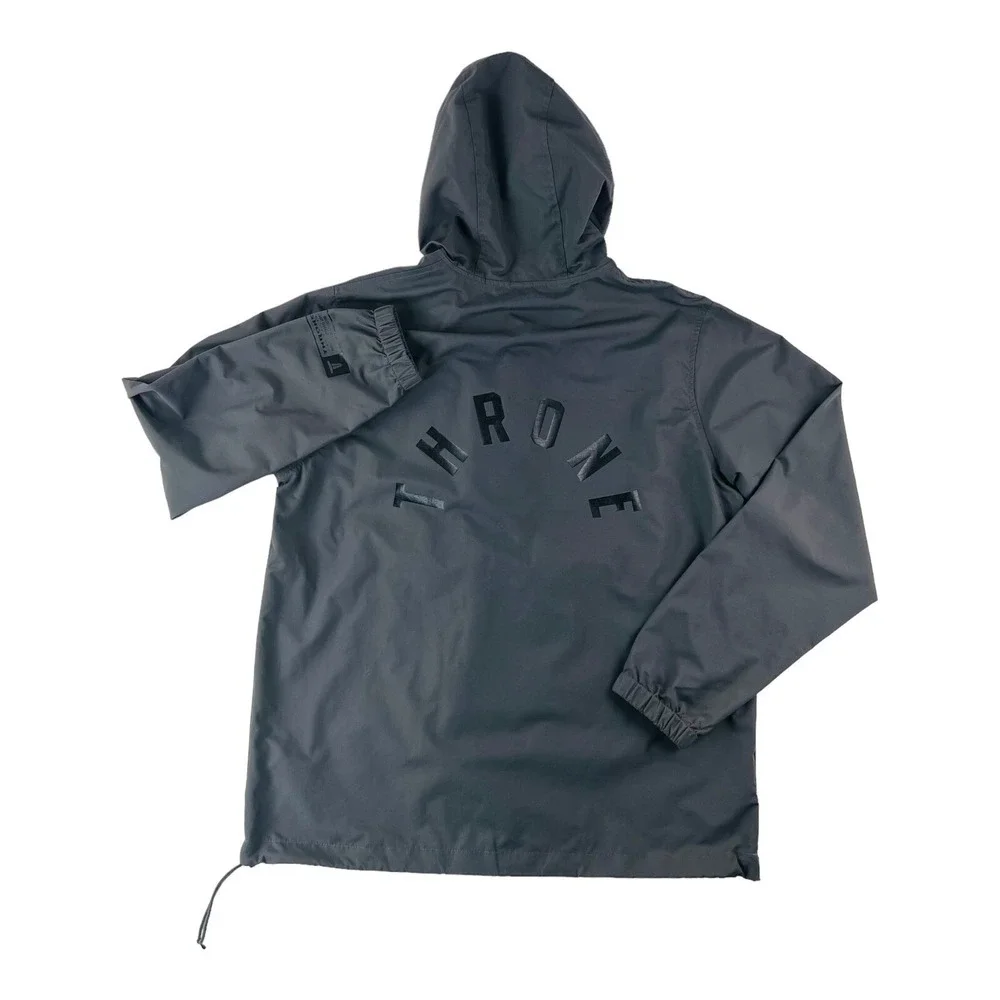 Throne Gray Ink Anorak 1/2 Zip Hooded Nylon Pullover Jacket Mens Size Medium M - Picture 6 of 6